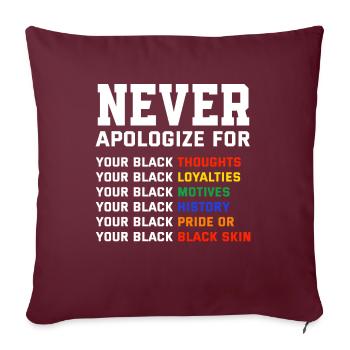 Mélanine Afro-Américaine Femme Afro-Américaine - Housse de coussin décorative 45 x 45 cm - bordeaux - Devant