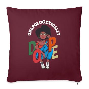 Mélanine Afro-Américaine Femme Afro-Américaine - Housse de coussin décorative 45 x 45 cm - bordeaux - Devant