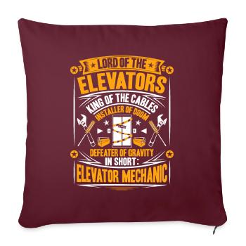 Installateur d’ascenseur Mécanicien d’ascenseur Mécanicien d’ascenseur - Housse de coussin décorative 45 x 45 cm - bordeaux - Devant