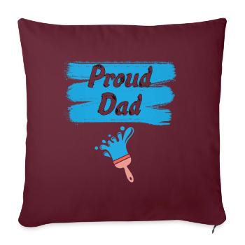 Fier Père Papa Papa - Housse de coussin décorative 45 x 45 cm - bordeaux - Devant