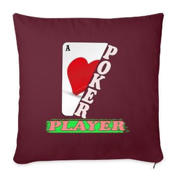 Poker Player Design - Sofakissenbezug 45 x 45 cm - Burgunderrot - Vorne