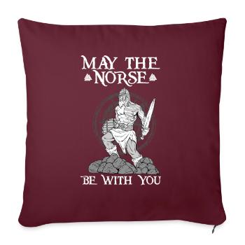 Que les Scandinaves soient avec vous Odin Viking - Housse de coussin décorative 45 x 45 cm - bordeaux - Devant