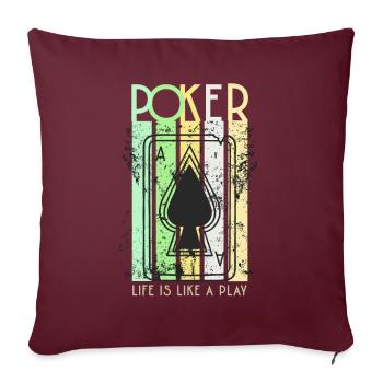 Poker Player Design - Sofakissenbezug 45 x 45 cm - Burgunderrot - Vorne
