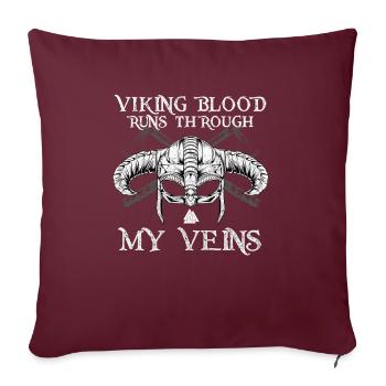 Le sang viking coule dans mes veines Walhalla - Housse de coussin décorative 45 x 45 cm - bordeaux - Devant