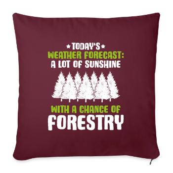 Forestier Forestier Forestier Forestier Ouvrier forestier Forêt - Housse de coussin décorative 45 x 45 cm - bordeaux - Devant