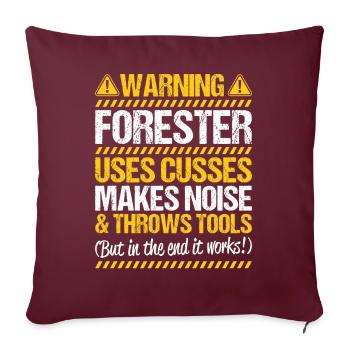 Forestier Forestier Forestier Forestier Ouvrier forestier Forêt - Housse de coussin décorative 45 x 45 cm - bordeaux - Devant