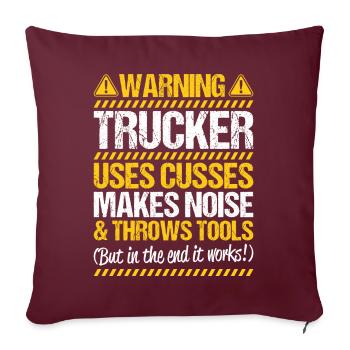 Chauffeur de camion Chauffeur de camion Chauffeur professionnel Camionneur - Housse de coussin décorative 45 x 45 cm - bordeaux - Devant