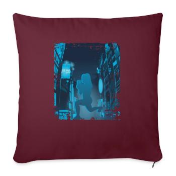 Ville asiatique HIIT - Housse de coussin décorative 45 x 45 cm - bordeaux - Devant