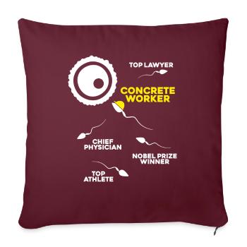Constructeur de béton Constructeur de béton armé Travailleur du béton - Housse de coussin décorative 45 x 45 cm - bordeaux - Devant