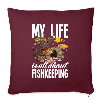 Drôle Aquarist Aquarist Aquarium Cadeau - Housse de coussin décorative 45 x 45 cm - bordeaux - Devant