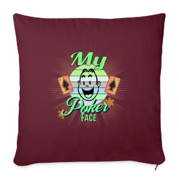 Poker Face - Sofakissenbezug 45 x 45 cm - Burgunderrot - Vorne