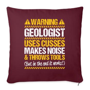 Géologue Géologue Géologue Géologie Géologine - Housse de coussin décorative 45 x 45 cm - bordeaux - Devant