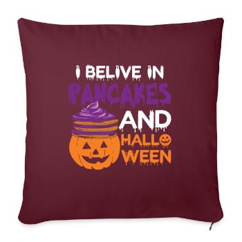 I belive in Pancakes and Halloween - Sofakissenbezug 45 x 45 cm - Burgunderrot - Vorne