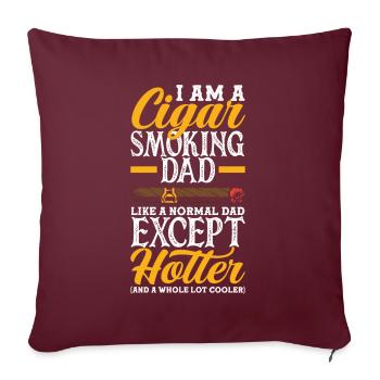 Zigarrenraucher Papa Zigarren Rauchen Geschenk - Sofakissenbezug 45 x 45 cm - Burgunderrot - Vorne