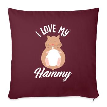 Drôle de cadeau de hamster - Housse de coussin décorative 45 x 45 cm - bordeaux - Devant