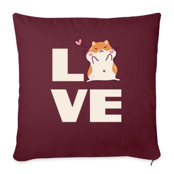 Drôle de cadeau de hamster - Housse de coussin décorative 45 x 45 cm - bordeaux - Devant