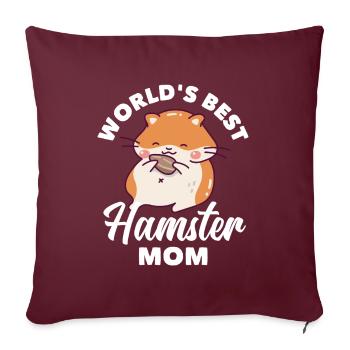 Drôle hamster cadeau hamster maman - Housse de coussin décorative 45 x 45 cm - bordeaux - Devant