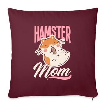 Drôle hamster cadeau hamster maman - Housse de coussin décorative 45 x 45 cm - bordeaux - Devant