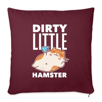 Drôle de cadeau de hamster - Housse de coussin décorative 45 x 45 cm - bordeaux - Devant