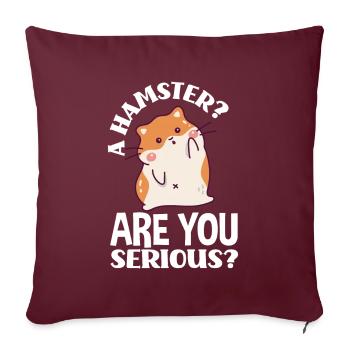 Drôle de cadeau de hamster - Housse de coussin décorative 45 x 45 cm - bordeaux - Devant