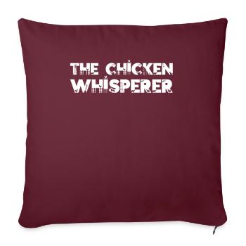Le fermier producteur de poulet chuchoteur drôle - Housse de coussin décorative 45 x 45 cm - bordeaux - Devant