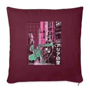 Arrowtag de la ville asiatique - Housse de coussin décorative 45 x 45 cm - bordeaux - Devant