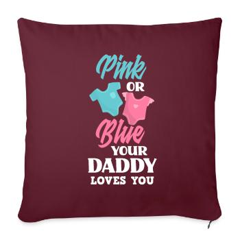 Le genre rose ou bleu révèle Baby Party Papa - Housse de coussin décorative 45 x 45 cm - bordeaux - Devant