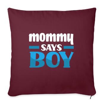Team Boy Team Young Mama Gender Reveal Party - Housse de coussin décorative 45 x 45 cm - bordeaux - Devant