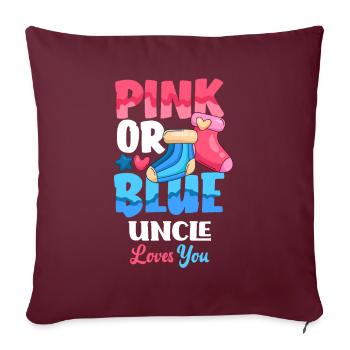 Le sexe rose ou bleu révèle baby party oncle - Housse de coussin décorative 45 x 45 cm - bordeaux - Devant