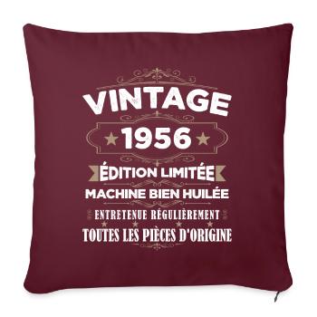 Vintage 1956 Édition Limitée - Housse de coussin décorative 45 x 45 cm - bordeaux - Devant