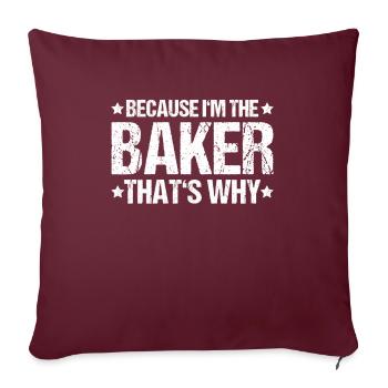 Boulanger Boulanger Boulanger Boulangerie Boulangerie Boulangerie - Housse de coussin décorative 45 x 45 cm - bordeaux - Devant