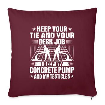 Constructeur de béton Constructeur de béton armé Travailleur du béton - Housse de coussin décorative 45 x 45 cm - bordeaux - Devant