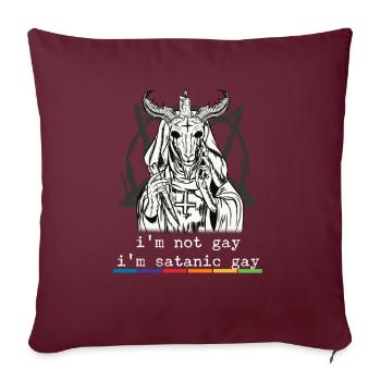 Je ne suis pas gay je suis satanique gay I LGBT Pride - Housse de coussin décorative 45 x 45 cm - bordeaux - Devant