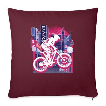 Descente de la ville asiatique - Housse de coussin décorative 45 x 45 cm - bordeaux - Devant