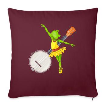 Ballet Dancing Frog Banjo Bluegrass Musique - Housse de coussin décorative 45 x 45 cm - bordeaux - Devant