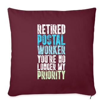 Retired Postal Worker Briefträger Rente Pension - Sofakissenbezug 45 x 45 cm - Burgunderrot - Vorne