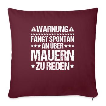 Maurer Maurermeister Mauerwerk Bricklayer Mason - Sofakissenbezug 45 x 45 cm - Burgunderrot - Vorne