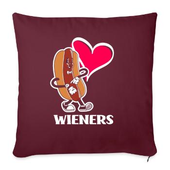 Hot Dog Hot Dogs Lover Cadeau - Housse de coussin décorative 45 x 45 cm - bordeaux - Devant