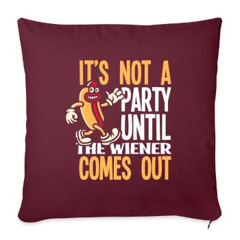 Hot Dog Hot Dogs Lover Cadeau - Housse de coussin décorative 45 x 45 cm - bordeaux - Devant