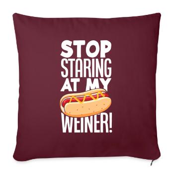 Hot Dog Hot Dogs Lover Cadeau - Housse de coussin décorative 45 x 45 cm - bordeaux - Devant