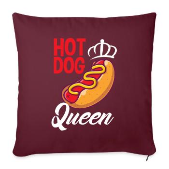 Hot Dog Hot Dogs Lover Cadeau - Housse de coussin décorative 45 x 45 cm - bordeaux - Devant
