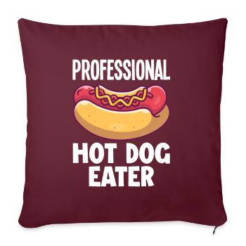 Hot Dog Hot Dogs Lover Cadeau - Housse de coussin décorative 45 x 45 cm - bordeaux - Devant
