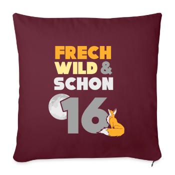 16 Jahre Geburtstag Fuchs - Sofakissenbezug 45 x 45 cm - Burgunderrot - Vorne