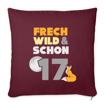 17 Jahre Geburtstag Fuchs - Sofakissenbezug 45 x 45 cm - Burgunderrot - Vorne