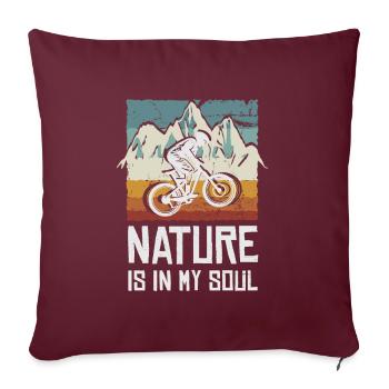 Descente, VTT - Housse de coussin décorative 45 x 45 cm - bordeaux - Devant