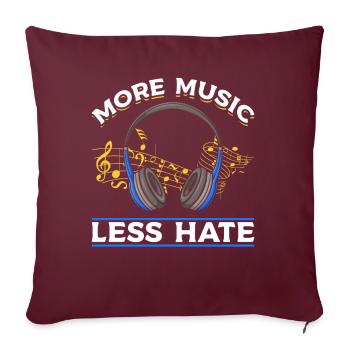 Love Headphones Musique Femmes Musiciennes - Housse de coussin décorative 45 x 45 cm - bordeaux - Devant