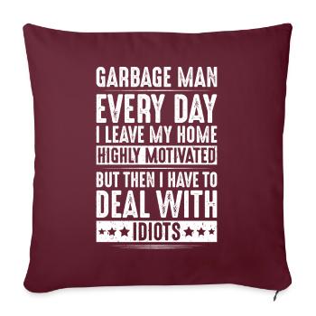 Spécialiste du recyclage et de la gestion des déchets - Housse de coussin décorative 45 x 45 cm - bordeaux - Devant