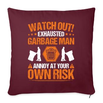 Spécialiste du recyclage et de la gestion des déchets - Housse de coussin décorative 45 x 45 cm - bordeaux - Devant