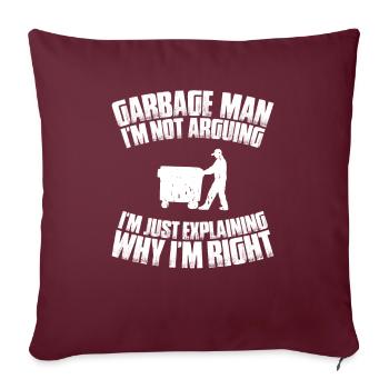 Spécialiste du recyclage et de la gestion des déchets - Housse de coussin décorative 45 x 45 cm - bordeaux - Devant