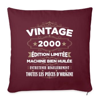Vintage 2000 Édition Limitée - Housse de coussin décorative 45 x 45 cm - bordeaux - Devant